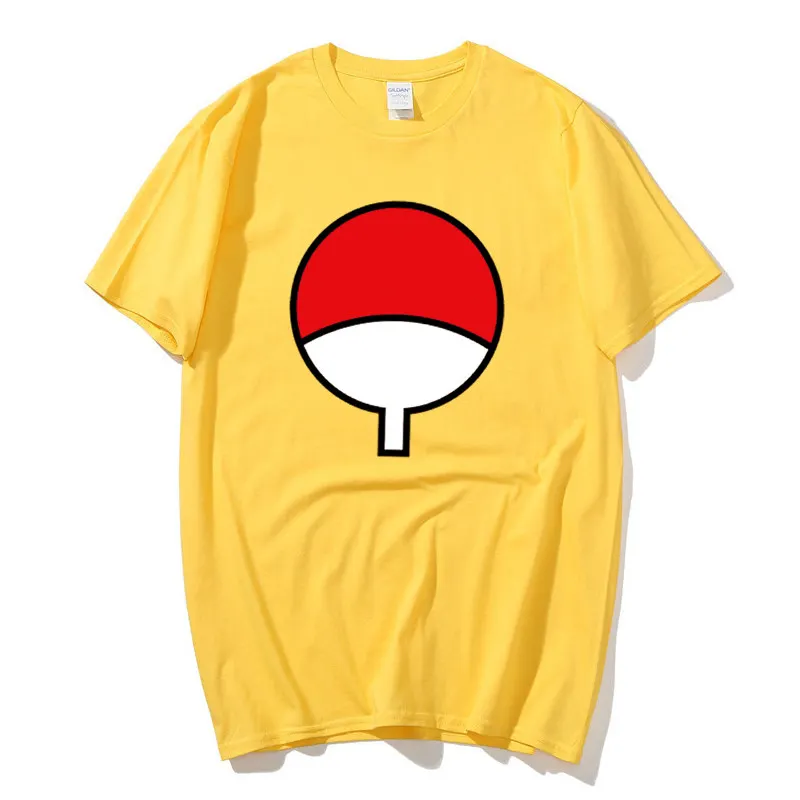 Мужская хлопковая футболка с коротким рукавом и круглым вырезом Uchiha Sasuke Новинка