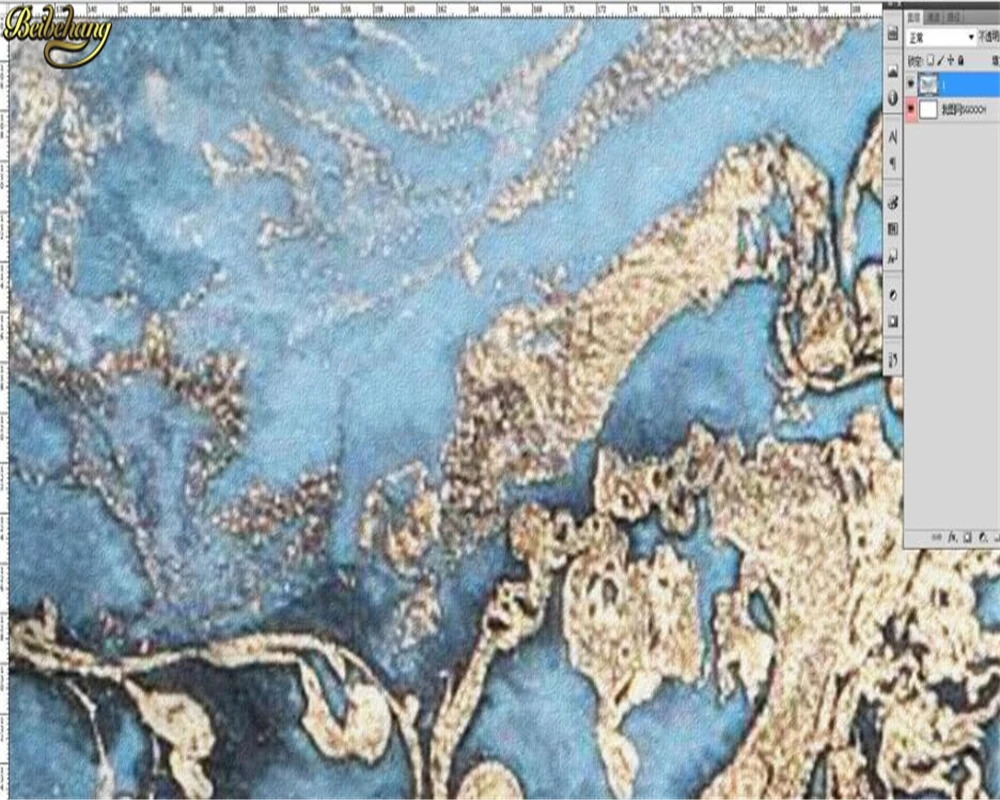 3d обои светлая Роскошная Микрокристаллическая плитка голубое золото мраморный