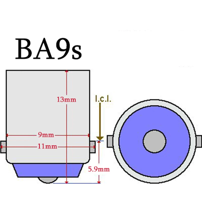 10 шт. BA9S LED 12929 COB круглые 3D T4W Автомобильные светодиодные лампы для номерного знака