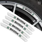 4 шт., новинка 2021, модные декоративные наклейки на колеса для Skoda Octavia Fabia Rapid Yeti Kodiaq Superb, автомобильные аксессуары