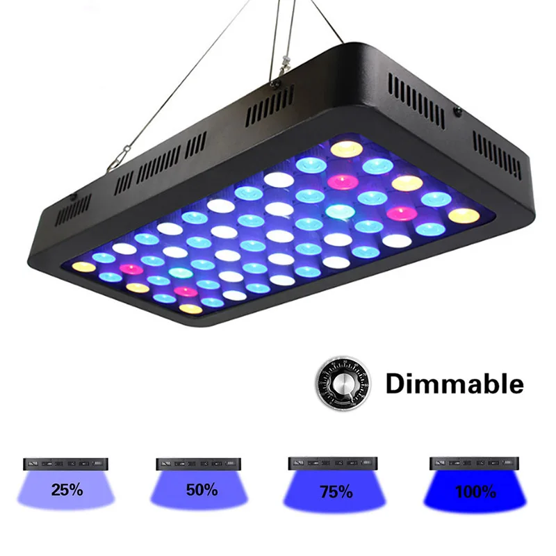 

165W Dimming Aquarium Lighting Full Spectrum Dimmable Coral Aquatic Plants Lights For Fish Tank Saltwater Freshwater Aquarium