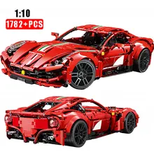 New MOC Technical Car Builidng Blocks F12 Speed Expert Super Sports Red Racing Vehicle Toys For Adult Boy Friend Christmas Gifts