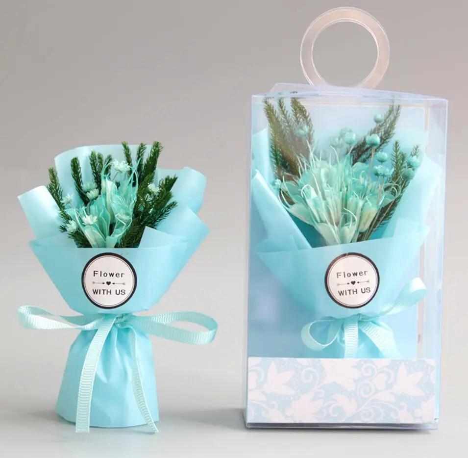 

DIY Manual Natural Dried Flowers Mini Flower Bouquet Valentine's Day Friends Wedding Party Decoration Gifts With Gifts Box