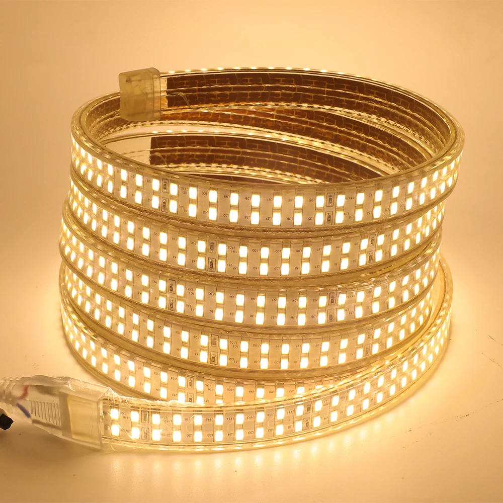 Светодиодная лента SMD5730 высокой яркости 220 В водонепроницаемые двухрядные гибкие