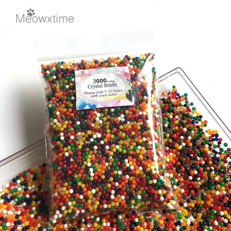 3000 шт. Хрустальные шарики для почвы и воды гидрогелевые семена полимера