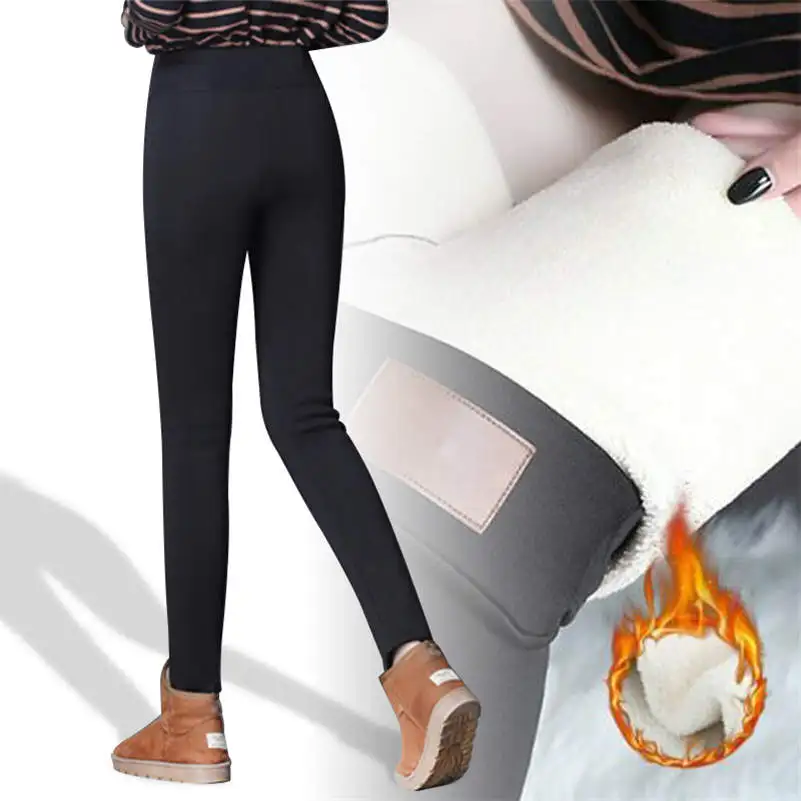 Winter Tight Warm Thick Cashmere Pants High Waist Pants Warm Pants