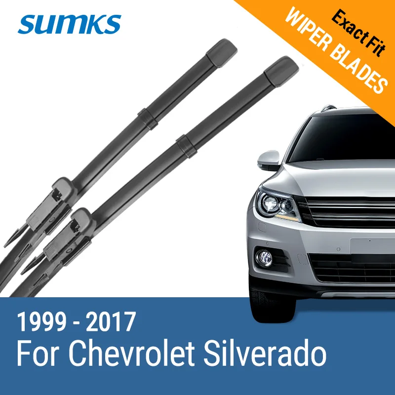 

SUMKS Wiper Blades for Chevrolet Silverado Fit Pinch Type Arms 1999 - 2017