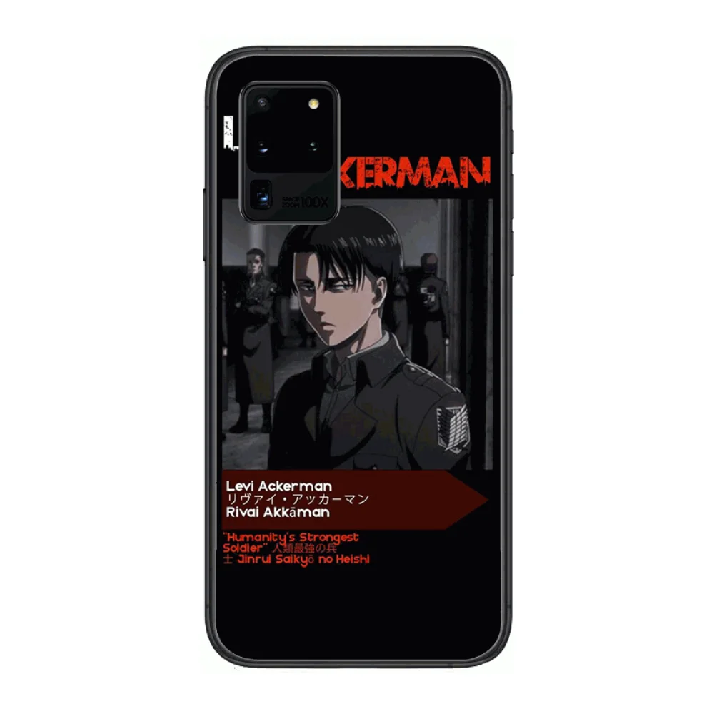 

anime attack Phone cover hull For SamSung Galaxy S 6 7 8 9 10 20 Plus Edge E 5G Lite Ultra black soft bumper