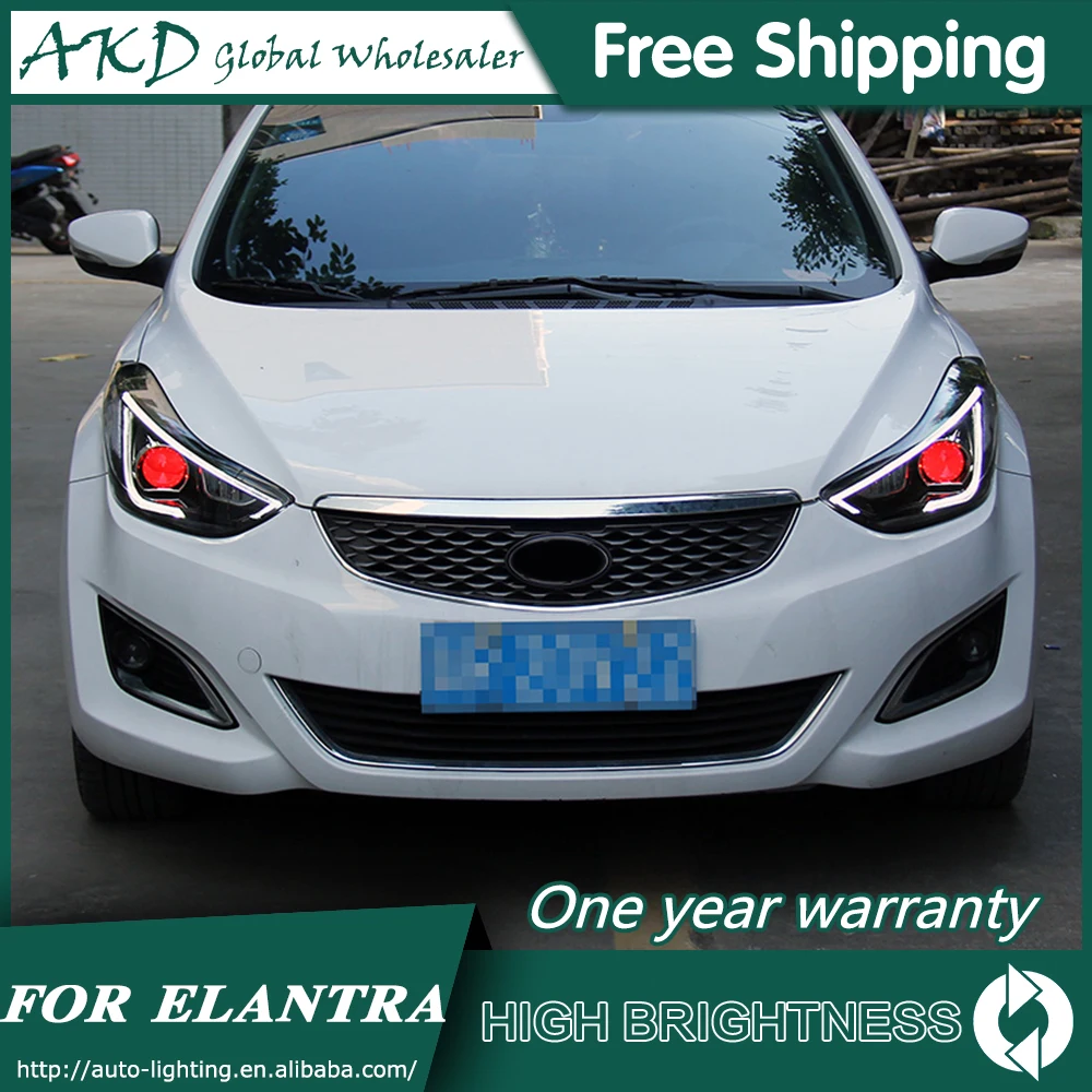 Передние фары для Hyundai Elantra 2011-2016 DRL дневные ходовые огни передние светодиодные