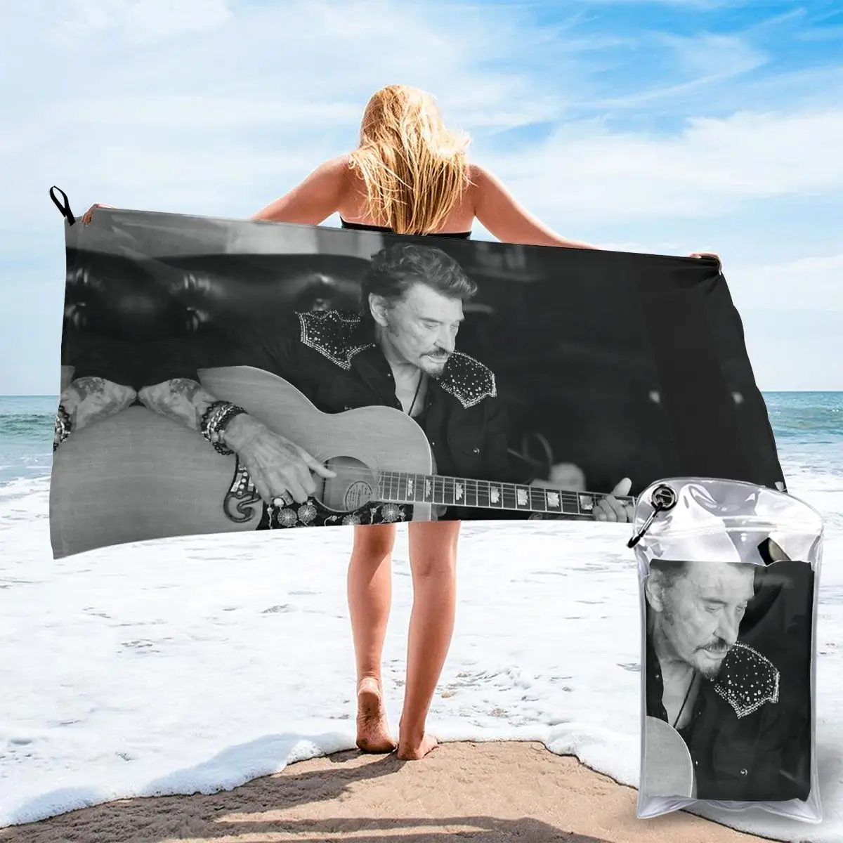 

Promo Masque Johnny And Hallyday Mask B Quick dry towel Top Quality Cups Quick Dry Towel Print Humor Graphic R337 Beach towel