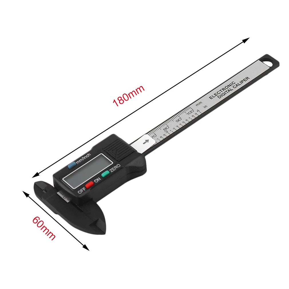 

New Practical Mini Digital Caliper 0-100mm/0.2mm Carbon Fiber Composites MM & Inch Vernier Caliper Measuring Tools