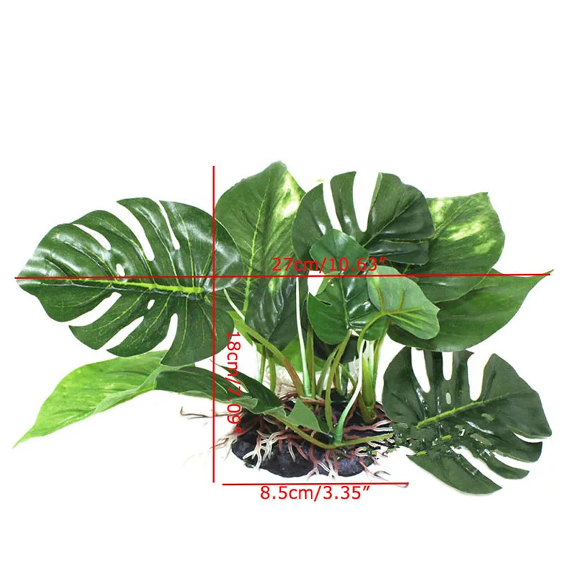 

Artificial Green Leaves Fake Plastic Plants Plastic Aquarium Ornament Fish Tank Decor
