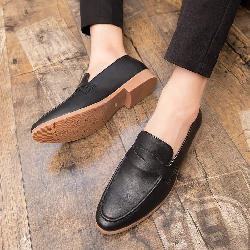 

Business leather shoes men's slip-on wedding shoes fashion new loafers men's shoes Flats Casual Shoes Man zapatos de hombres