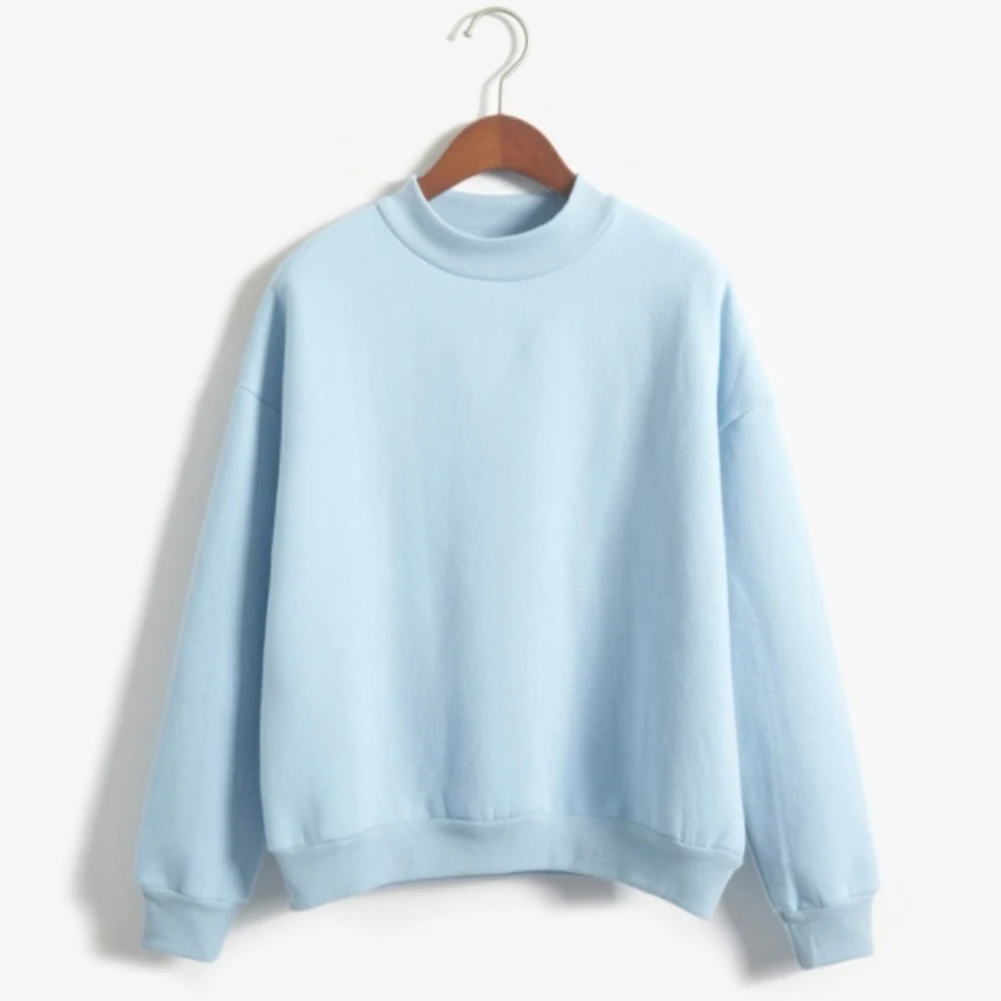 Autumn Winter Casual Women Solid Color Crew Neck Long Sleeve Sweatshirt Pullover Women Hoodies Sweatshirts Female Casual