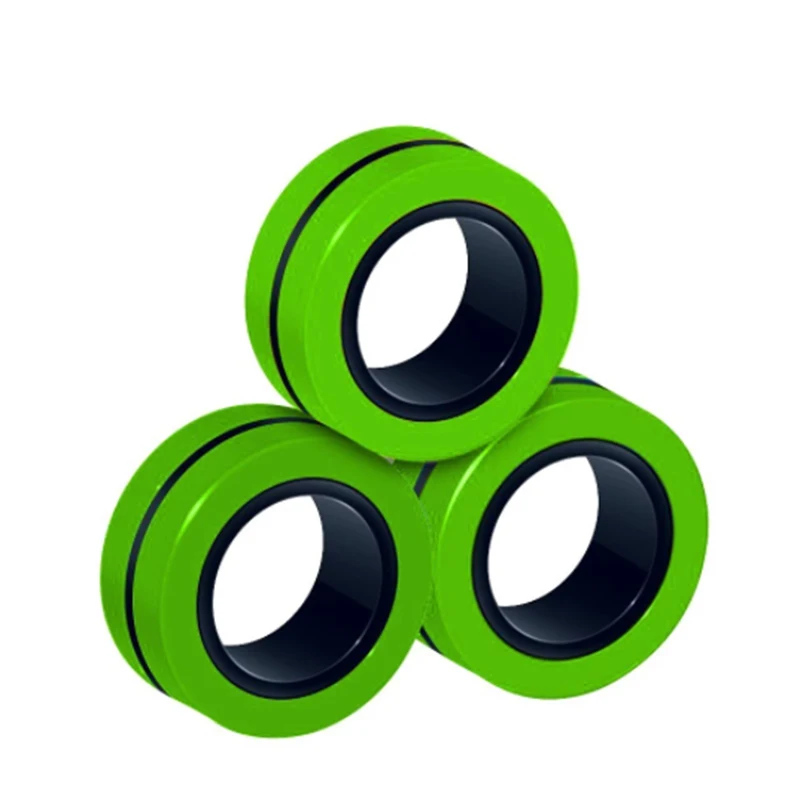 

3Pcs Anti-Stress Magnetic Rings Fidget Unzip Toy Magic Ringtools Children Magnetic Finger Spinner Ring Adult Decompressio Toys