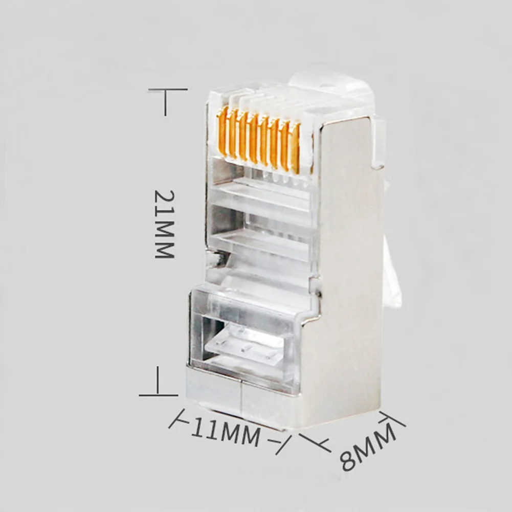 

RJ45 Shielded Connector Cat6 Network RJ-45 Adapter Save Time and Energy for Convenience Plug Crystal Head for Switch
