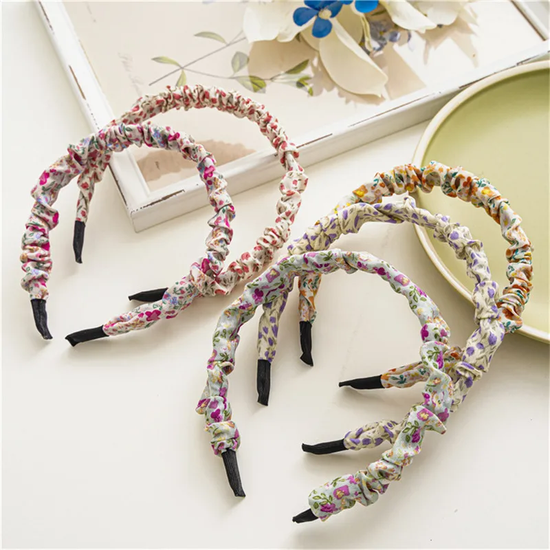 

Women Flower Cloth Plastic Wrinkled Hairbands Floral Hair Bands Hair Hoop Hairband Headband Headwear Hair Accessories
