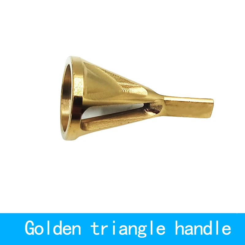 golden triangle 1 шт. шестигранный/треугольный хвостовик из нержавеющей стали, внешний инструмент для снятия фаски, высокопрочная твердость, сверло для удаления заусенцев - Цвет: golden triangle