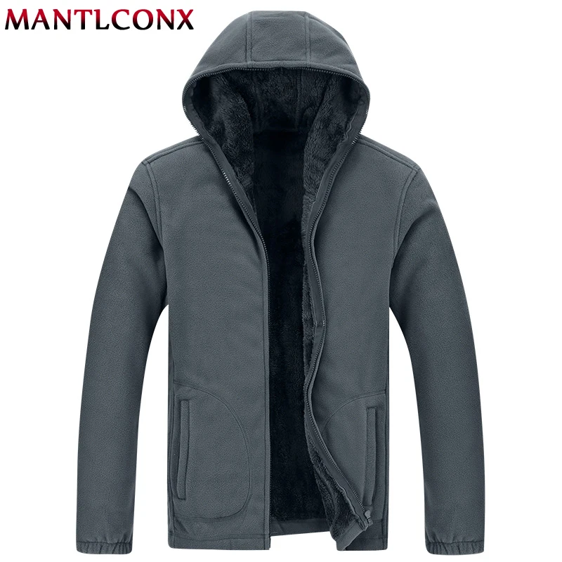 MANTLCONX Winter Hooded Jacket Men Fleece Hooded Jackets XL-7XL New Fashion Thick Warm Coats Male Warm Men Jacket Brand