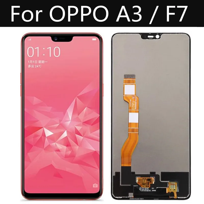 ЖК-дисплей 6 20 дюйма для OPPO A3 F7 зеркальный экран сменная стеклянная панель realme 1 LCD |