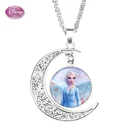 Длинная цепочка Disney, Ювелирное Украшение, ожерелье с кулоном в виде принцессы, Эльзы, Анны, Снежной королевы, подарок для девочек, детские игрушки