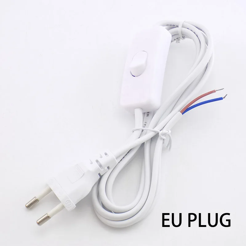 

1.8m Eclectic 110V-200V AC Power Supply Cable Extension Cord Adapter 303 on/off Switch EU US Plug For Led Light Bulb Tube