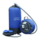 Надувная переносной походный душ для душа, легкий надувной мешок 12 л с ножным насосом, из ПВХ, для мытья автомобилей, инструментов