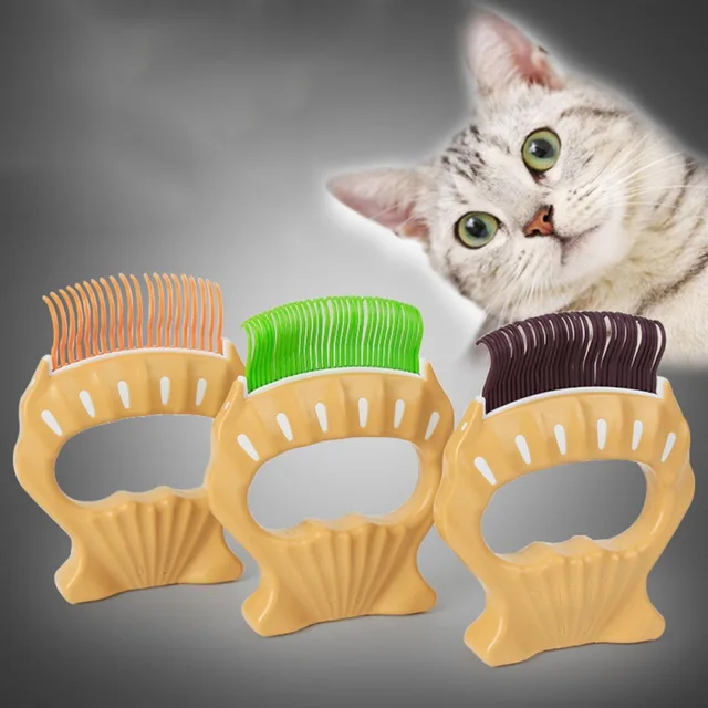 Pet Cat Comb Massage Brush Shell Shaped Handle Pet Grooming Massage Tool To Remove Loose Hairs For Cats Cleaning Accessories 4