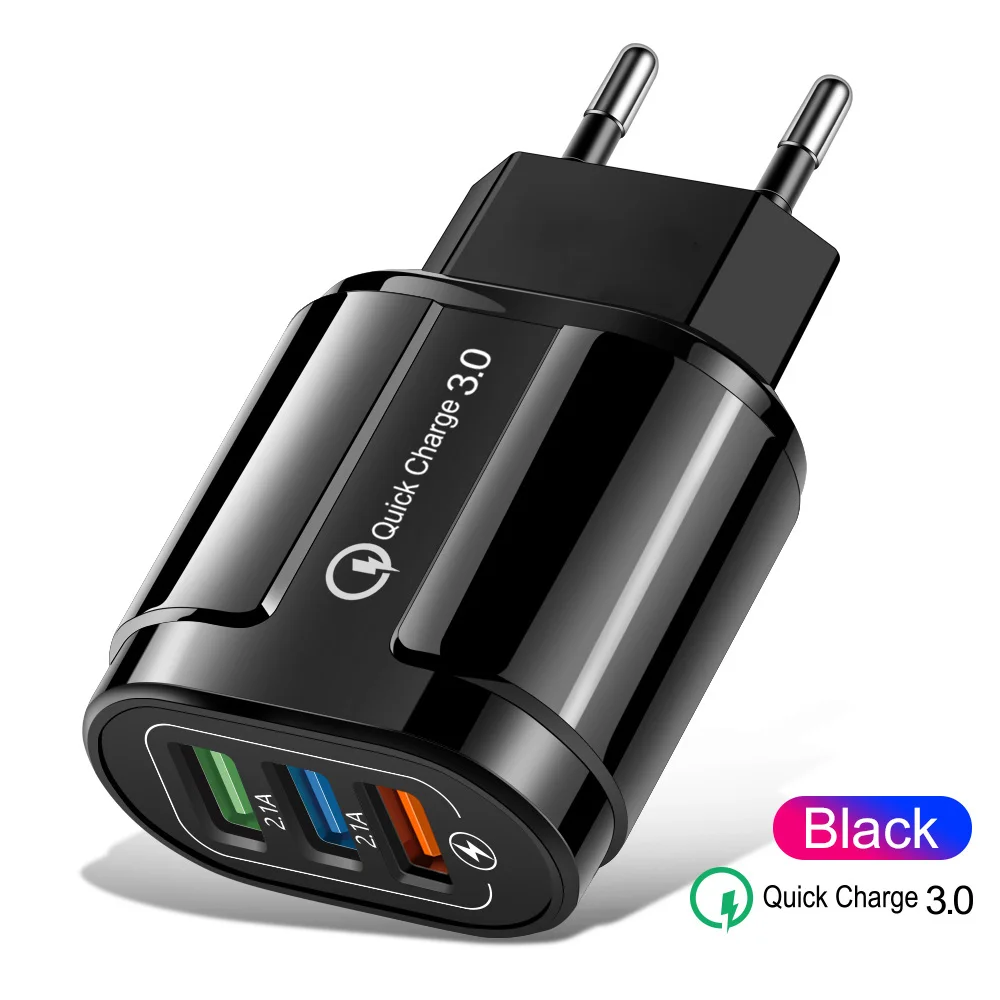 3A Quick Charge 3 0 USB зарядное устройство EU настенный мобильный телефон адаптер для iPhone