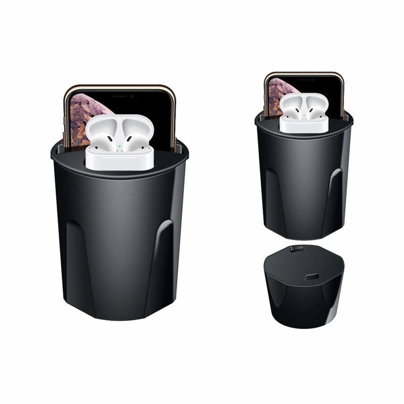X9A 10W Wireless 4 in 1 Car Charger Cup with Dual USB Output for IPhoneXS/XR/XS Max Airpods Mobile Phone |