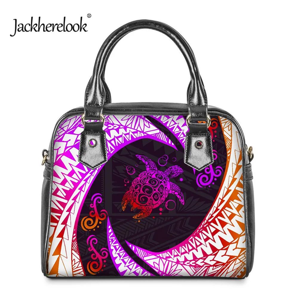 

Jackherelook Sea Turtle Polynesian Pattern Women Crossbody Bag Luxury Women's Handbag PU Leather Female Messenger Bag bolsa