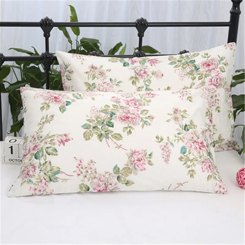 100% хлопок печать наволочка с цветочными узорами без молнии конверт подушка sham 2