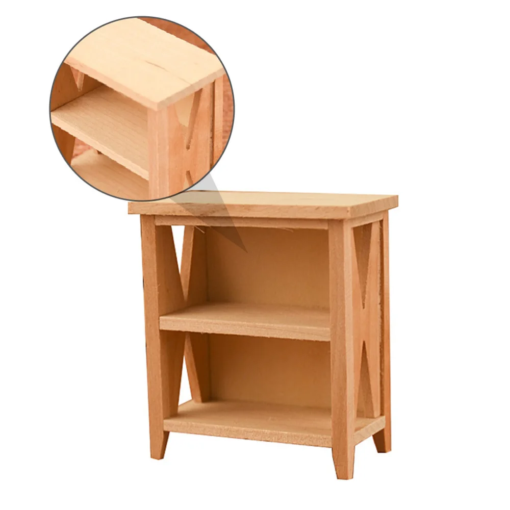 1pc Creative Fashion Stylish Miniature Furniture Mini Wooden House Shelf Model for Children Kids |