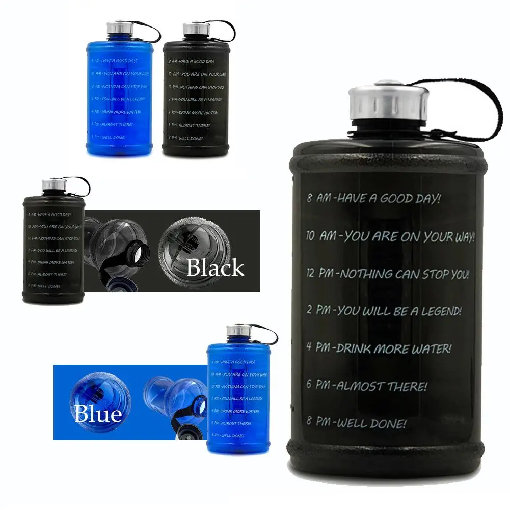 2.2L бутылка для воды BPA-Free большая емкость бутылки Мотивационная