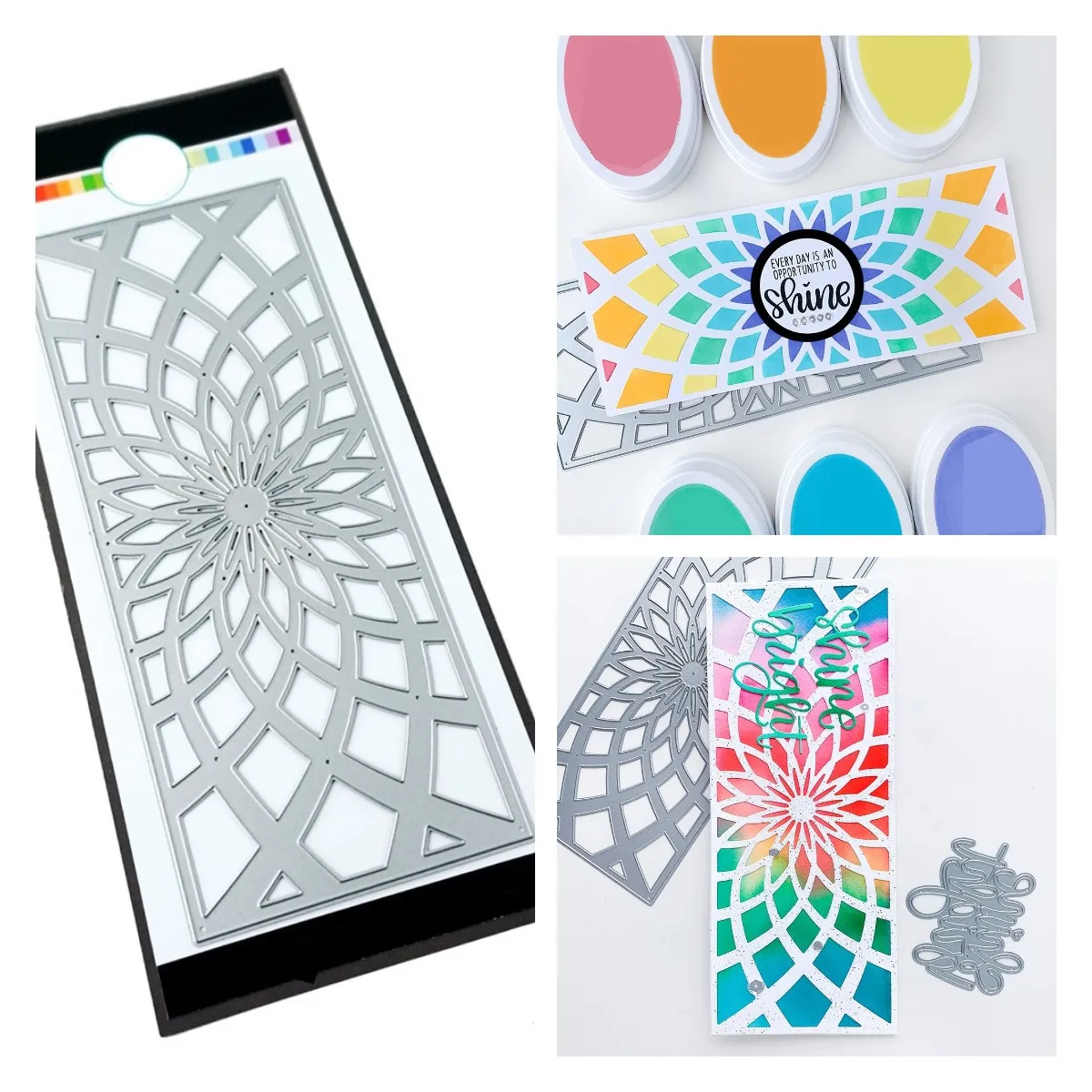 

New Grid Lotus Rhombus Rectangle Cutting Dies Scrapbook Dariy Decoration Stencil Embossing Template DIY Greeting Card Handmade