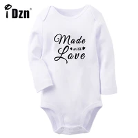 idzn new made with love fun printed baby boys rompers cute baby girls bodysuit newborn cotton jumpsuit long sleeves clothes