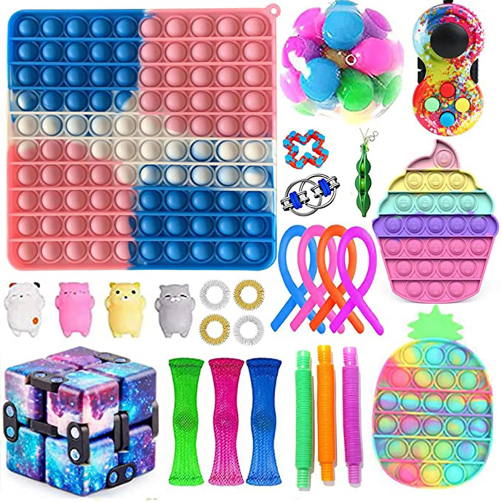 fidget sensory toy set stress relief toys autism anxiety relief stress bubble fidget toy for kids adults squeeze sensory поп и