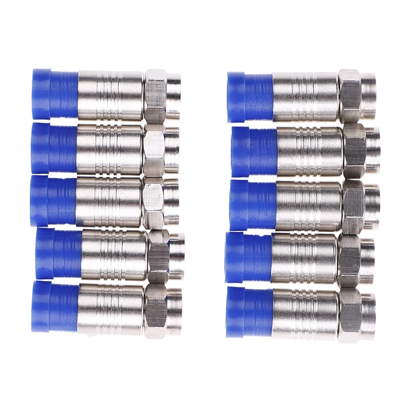 Новые 10 шт. F образные штекеры компрессионные разъемы для коаксиального ТВ кабеля