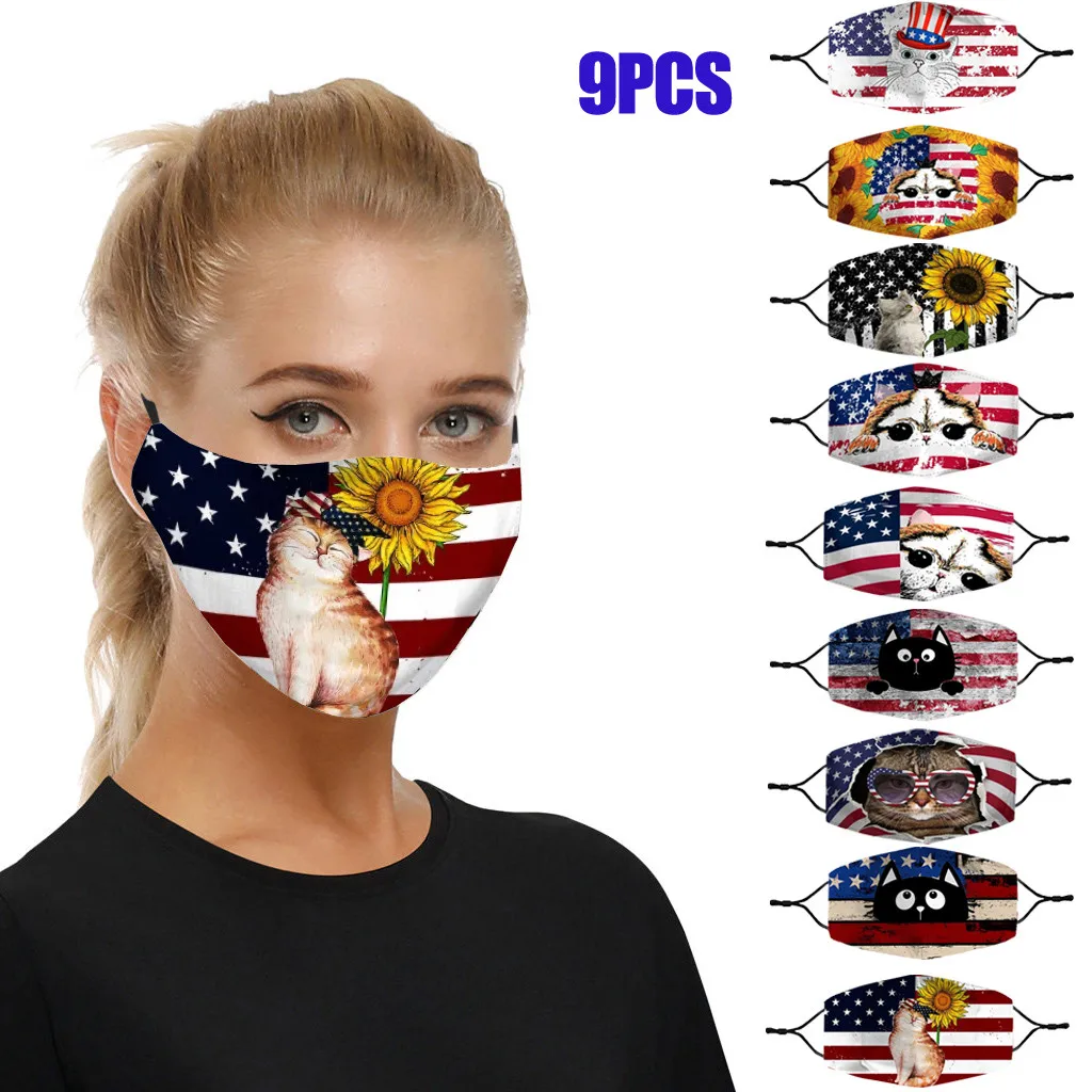 9 шт. маска для косплея на Хэллоуин СВЕТОДИОДНАЯ mascarillas masque губ маски лица