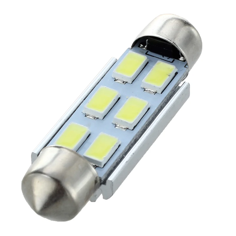 2x6 светодиодная лампочка для гирлянд лампа 5630 SMD белый светильник DC 12V 41mm Низкое