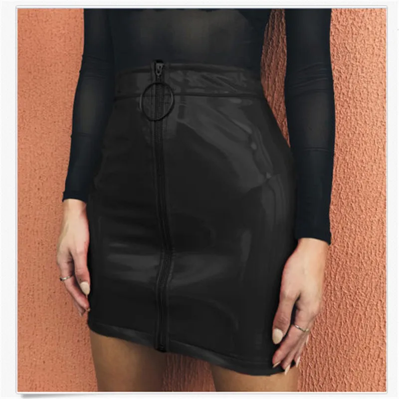 

Women Fashion High Waist Pleated Stretch Short Pencil Bodycon Mini White Skirt