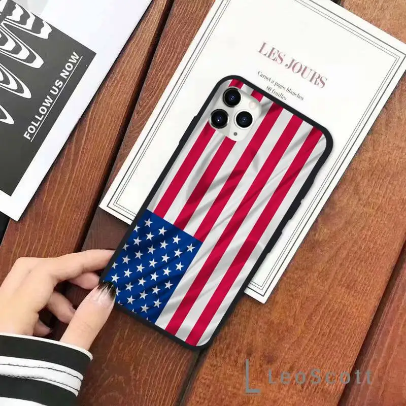 

USA flag Phone Case for iPhone 11 12 pro XS MAX 8 7 6 6S Plus X 5S SE 2020 XR Soft silicone