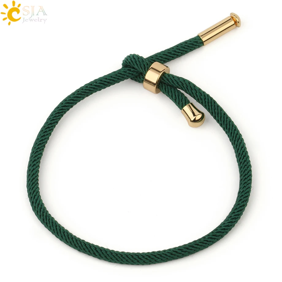 Dark Green CSJA, веревка, цепь, дружба, красные браслеты, мужские, Femme, плетеный браслет, браслеты, Mujer,, счастливый подарок для влюбленных, для женщин S512 - Окраска металла: Dark Green