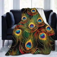 new fashion 3d print peacock blanket sherpa blanket fleece wearable blanket unique throw blanket for sofa bed