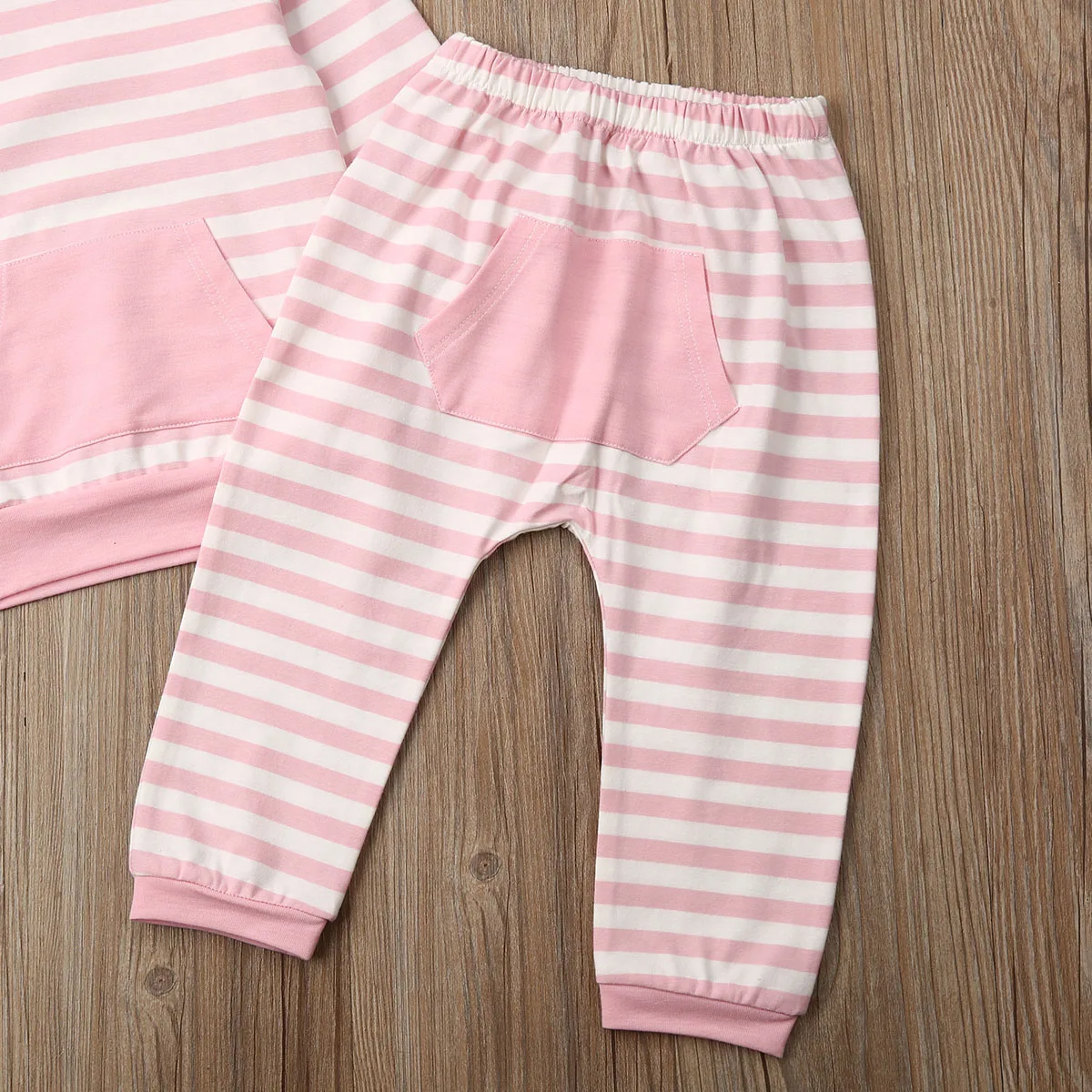 Citgeett/Осенняя Одежда для новорожденных девочек Полосатые топы с капюшоном и