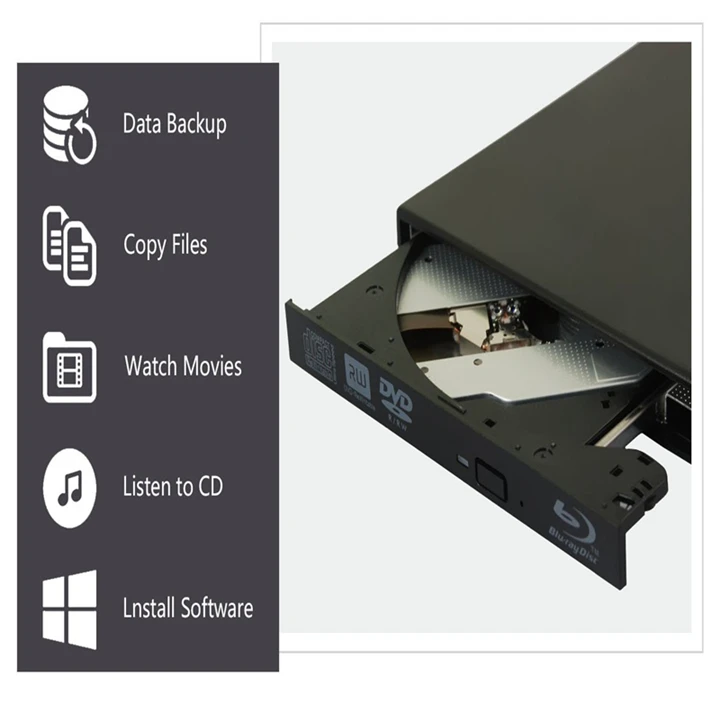 Внешний BluRay DVD привод горелки USB2.0 файлы для CD/DVD+/-RW Блю-Рей проигрыватель для Mac MacBook Pro ноутбуки Linux ОС Windows 7/8/10