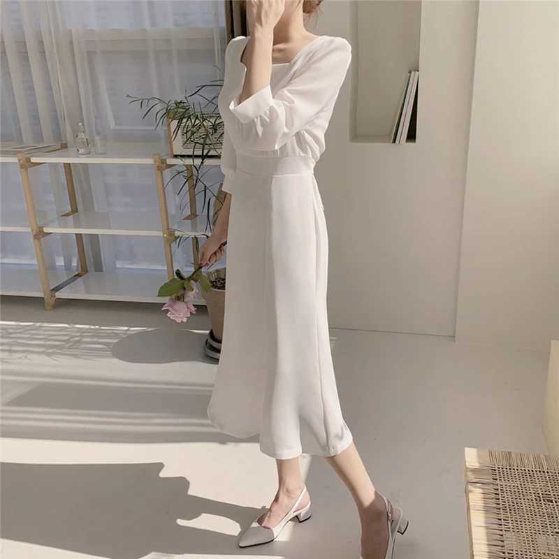 

Design Summer Dress Women Sashes Elegant Office Lady Fashion Solid Dresses