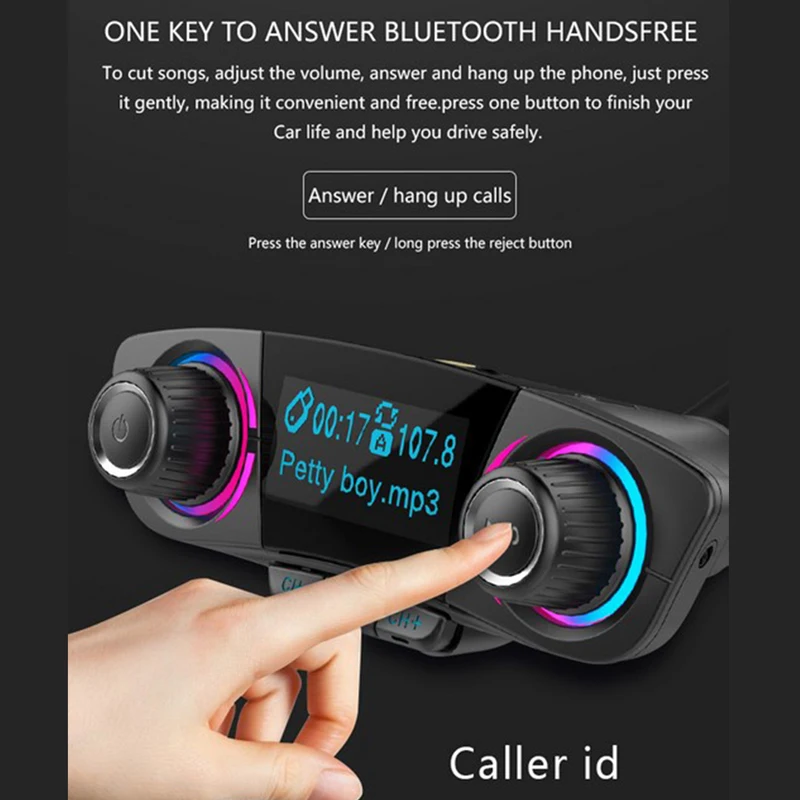 

12V 24V Bluetooth Car FM Transmitter MP3 Player Handsfree Radio USB Charger AUX