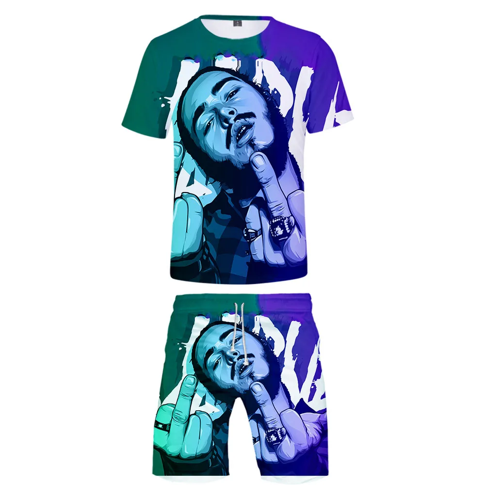 

Post Malone 3D Printed Two Piece Set Trendy Summer T-shirts+Casual Shorts Hot Sale 2019 Trendy Streetwear Clothes