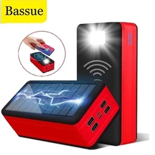 99000mAh Wireless Solar Power Bank Portable Charger Large Capacity 4USB LEDLight Outdoor Fast Charging PowerBank Xiaomi Iphone